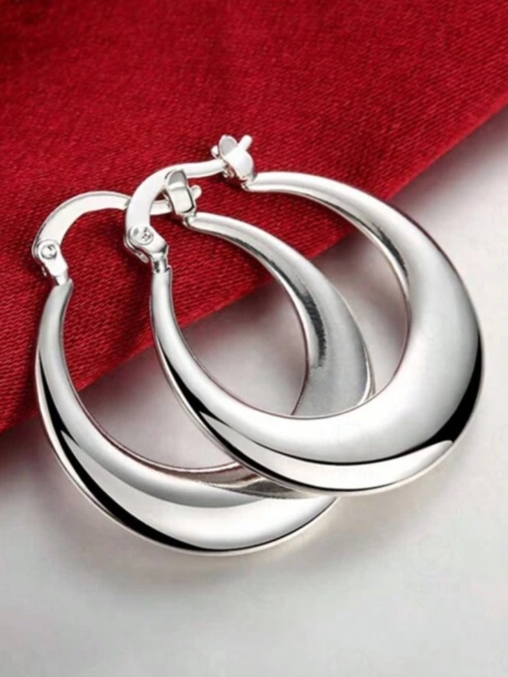 925 Sterling Silver Chunky Hoop Earrings